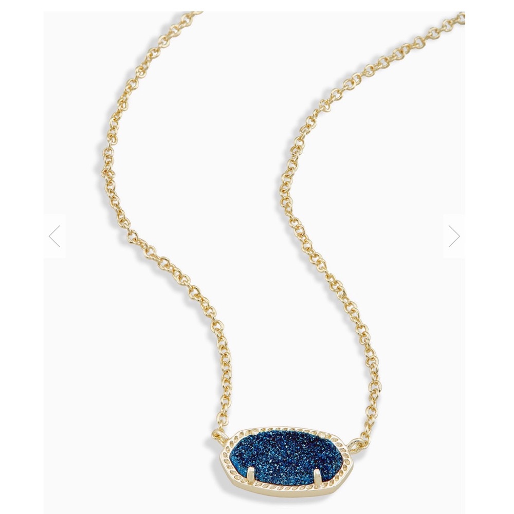 Kendra Scott Elisa Pendant Necklace In Blue Drusy